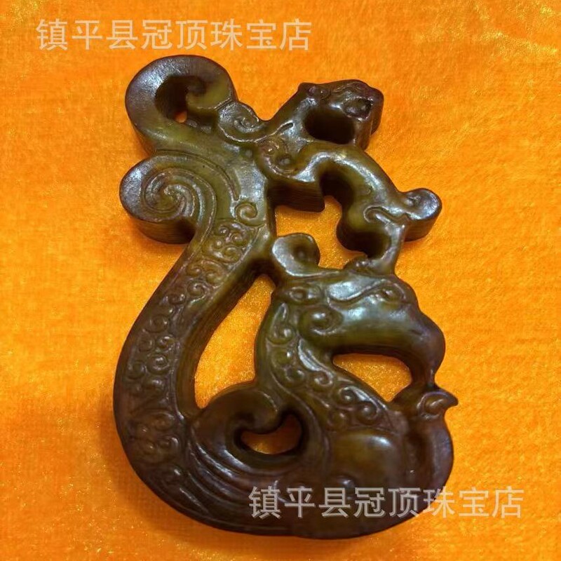 批发高古玉老玉岫玉高仿古董仿古玉器明清战汉岫玉做旧玉佩挂件|undefined