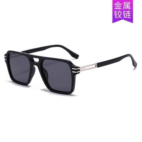 New Double-Rim High-End Sunglasses for Men, European and American Tortoiseshell Frame, Trendy UV Protection Sunglasses
