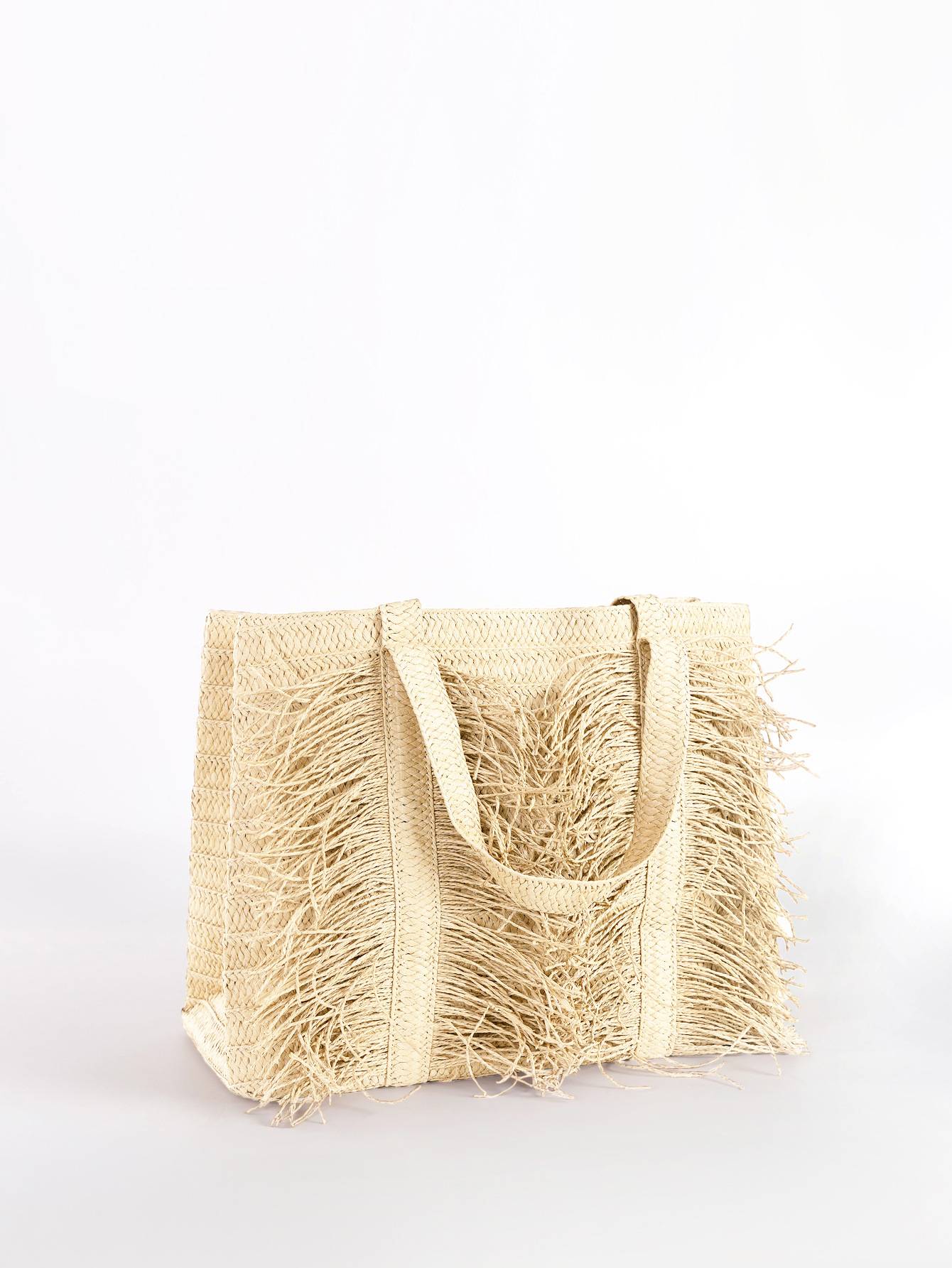 Solid Color Pattern Women's Large Paper Solid Color Elegant Streetwear Straw Square Zipper Straw Bag