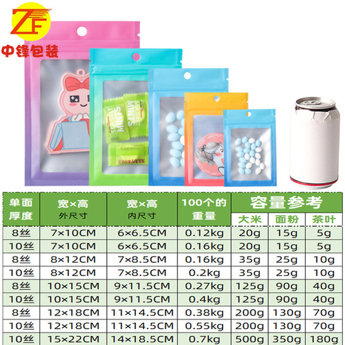 Factory direct sales jewelry packaging bags, colorful yin and yang ziplock bags, small jewelry earrings storage sealed zipper bags