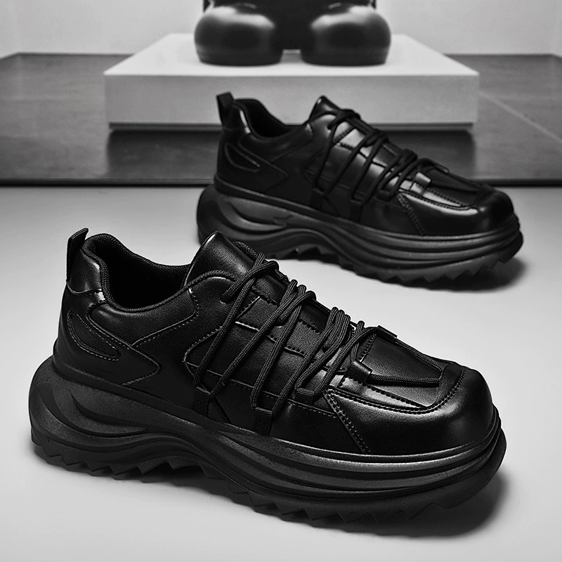 High low shoes platform for leisure for leather shoes, sports footwear, autumn