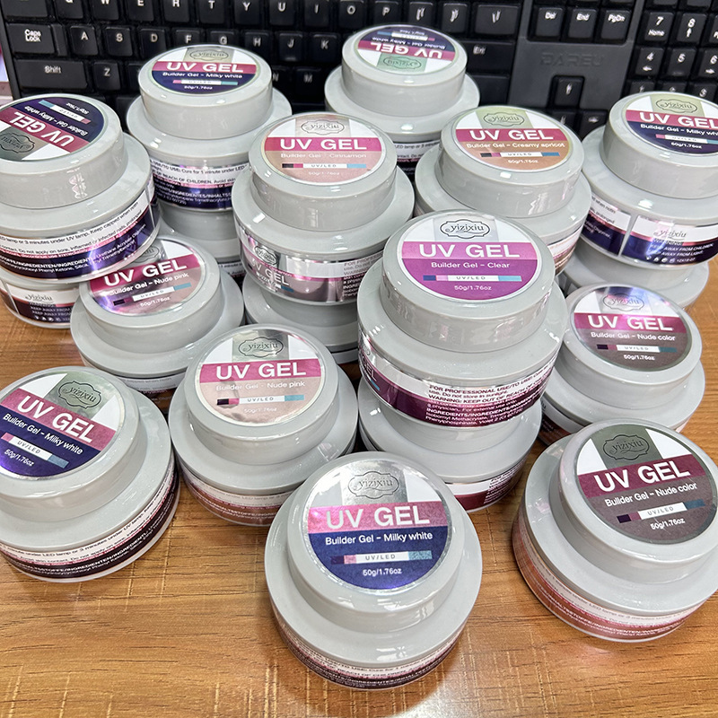 Cross-Border Hot-Selling Painless 50g Transparent Nail Extension Gel Nude Color Shaping Extension Reinforcement Wholesale