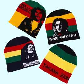 欧美潮牌提花针织帽男女帅酷川西旅游保暖毛线帽嘻哈护耳套头帽百