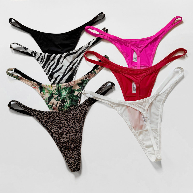 V.S European and American Style Sexy Ice Silk Thong, Smooth and Fashionable Women's Fitness Sports Low-Waist Breathable High-Cut Export T-Pants for Women V.S European and American Style Sexy Ice Silk Thong, Smooth and Fashionable Women's Fitness Sports Low-Waist Breathable High-Cut Export T-Pants for Women