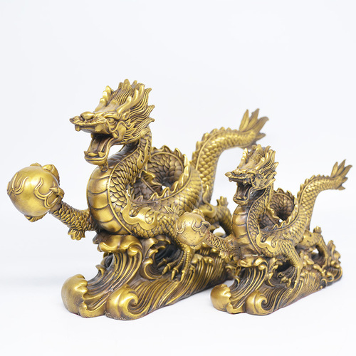 Hongda Brass Dragon Zodiac Dragon Ornament Dragon Teng Sihai Home Gift Xianglong Ornament