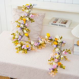 Cross-border popular Mother's Day Valentine's Day Spring wedding holiday party Tulip simulation rattan vine decoration