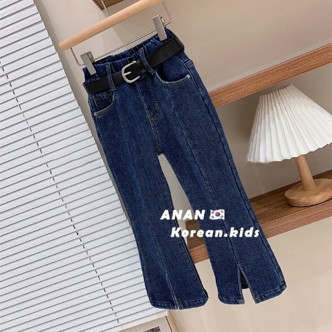 Nuevos jeans de niñas para niños lavados con agua de moda coreana con pantalones casuales de boquilla de primavera y otoño pantalones de aire extranjero