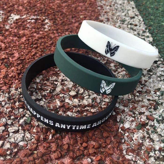 European and American Trendy Brand Small Fresh Butterfly Silicone Bracelet Basketball Sports Energy Hip-Hop Male and Female Couple Rubber Wristband