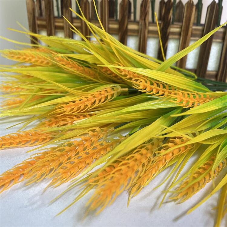 亞馬遜仿真批發 7頭麥穗小麥田園裝飾燈飾值物仿真假花塑料花綠植