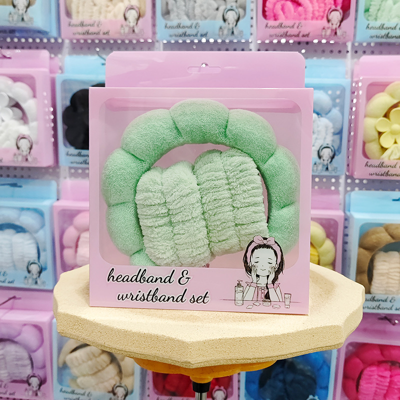 Nueva esponja de lavado de cara de Amazon, diadema de nubes, maquillaje de belleza, diadema de todo fósforo, diadema, horquilla, juego de caja de regalo