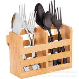 跨境刀叉架竹制餐具架家用厨房餐具干燥架竹制刀叉筷子收纳架干燥