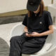 High play please come in ~ south oil 2024 summer new triumphal arch small LOGO embroidery style simple men's and women's T-shirt