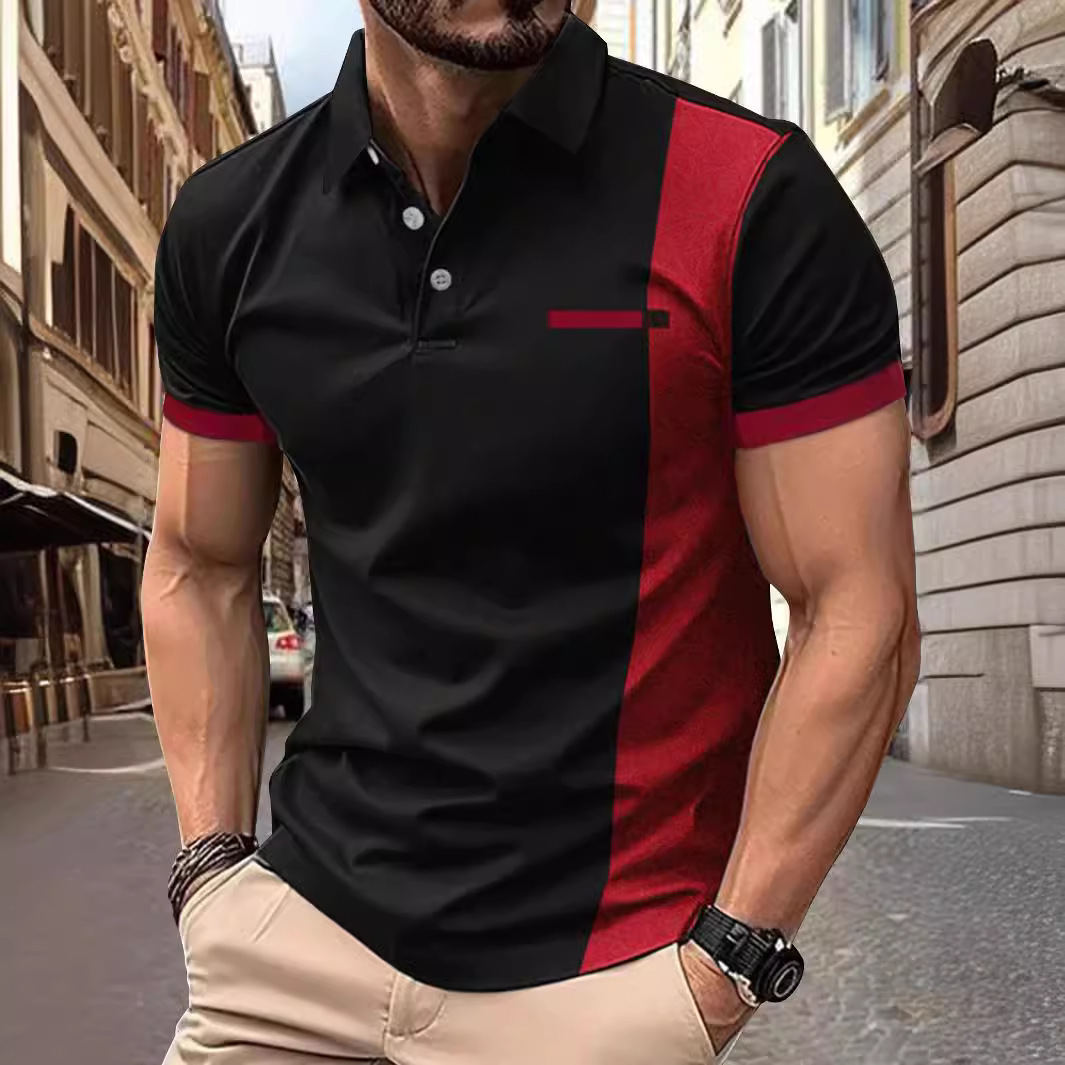 2024 europeo y americano ins transfronterizo Amazon hombres de verano a rayas impreso de manga corta POLO hombres deportes camisa de POLO