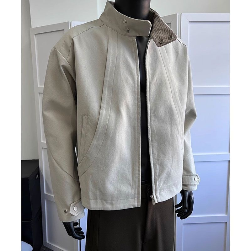 Harington Jacket Men Casual Stand Collar Coat Versatile Cleanfit_voghion.com