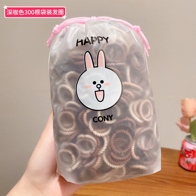 300 piezas de la banda de goma elástica de los niños no duele el pelo del bebé lazo del pelo del pulgar banda de pelo