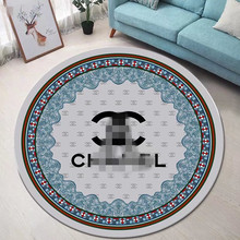 潮牌圆形地毯网红同款衣帽间拍照地垫卧室客厅茶几电脑桌地垫脚垫