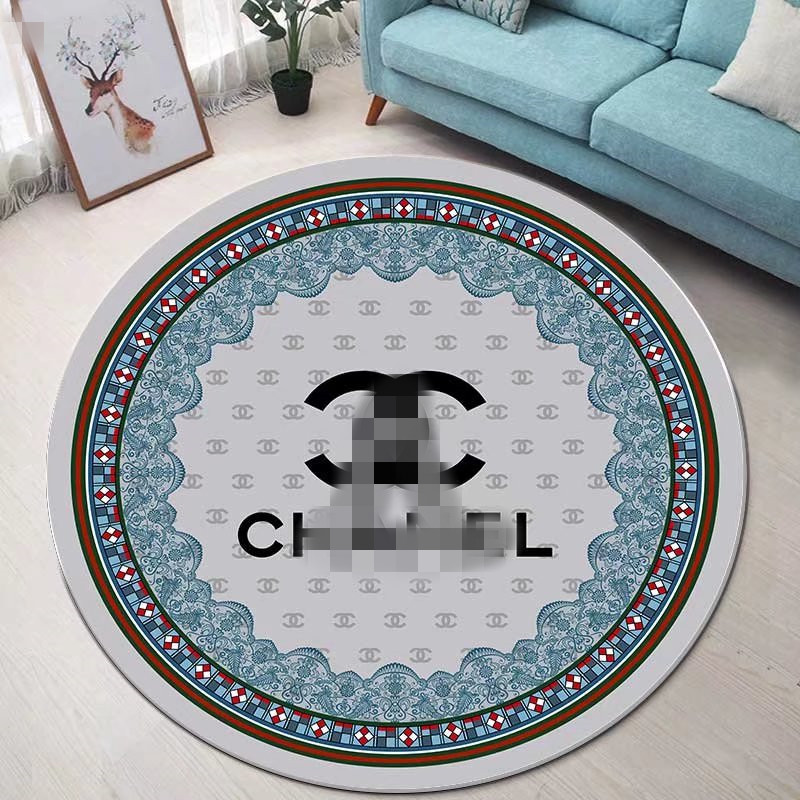 潮牌圆形地毯网红同款衣帽间拍照地垫卧室客厅茶几电脑桌地垫脚垫
