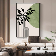 现代客厅装饰画侘寂风沙发背景墙落地画小清新绿植玄关挂画卧室画