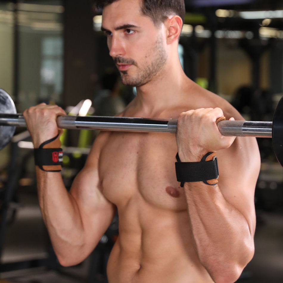 Cinturón de refuerzo de piel de vaca de peso duro, protector de palma, protector de muñeca, cinturón de agarre para hombres y mujeres, guantes de fitness, barra horizontal, pull up, protector de manos