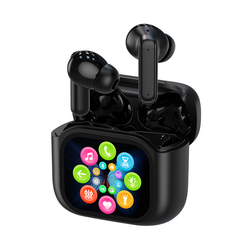 新製品 BY16 越境人気 TWS インイヤー Bluetooth ヘッドセット スクリーン付き ANC ノイズリダクション透明大型カラースクリーンヘッドセット|undefined