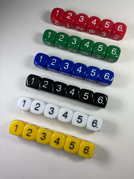 1-6 Rounded Solid Color 16mm Colorful Multi-Colorful Board Game Board Matching Teaching Aids Acrylic Digital Dice