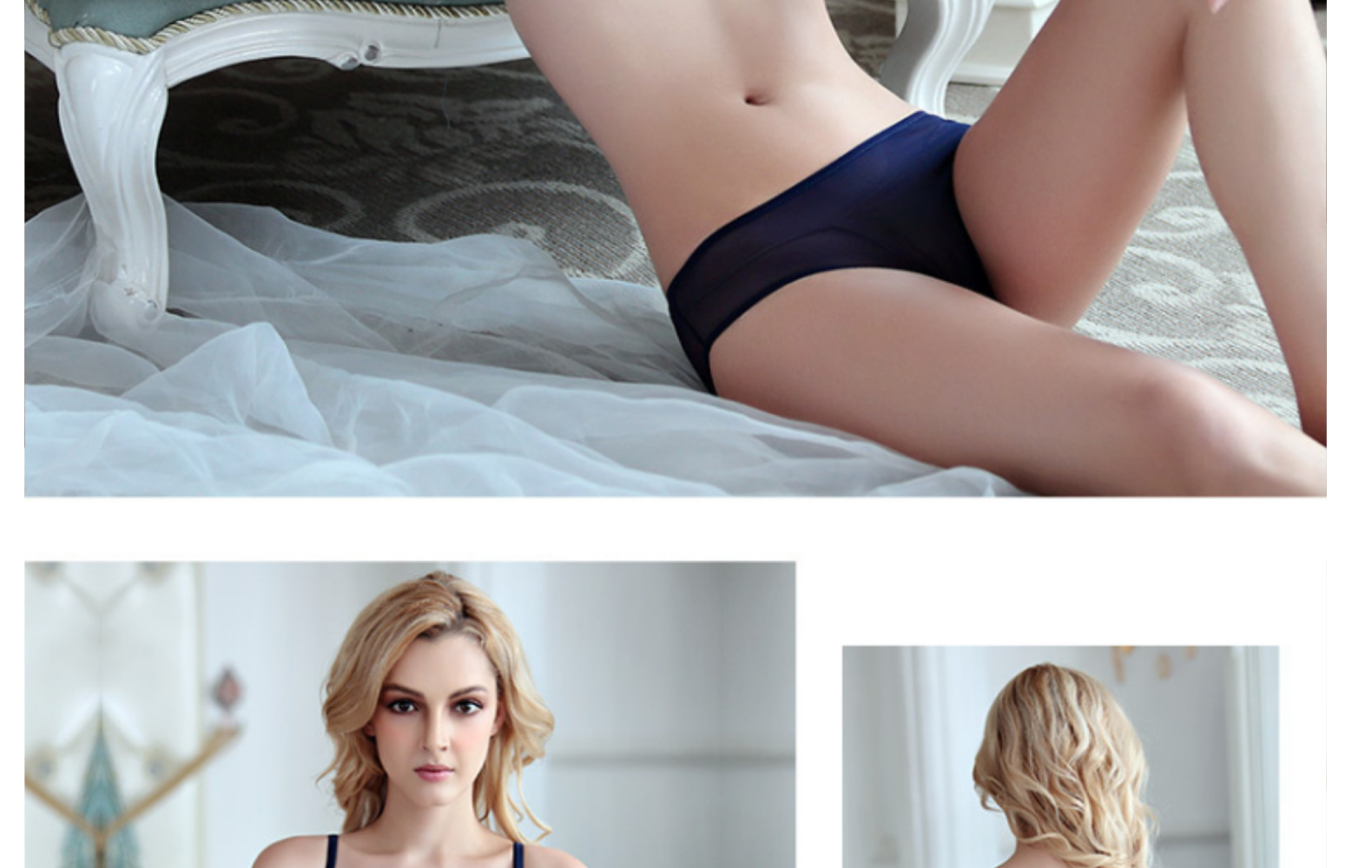 Sexy Lace Women's Thin Cotton Half Cup Top Support Gathering Underwear Bra Set_voghion.com