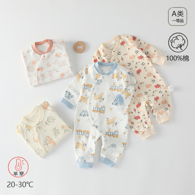婴儿连体衣a类新生儿衣服纯棉春秋宝宝哈衣连身衣爬服安阳婴童装