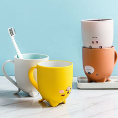 High-end cartoon family creative food-grade water cup mouthwash cup cute children high-quality rinse cup toothbrush cup