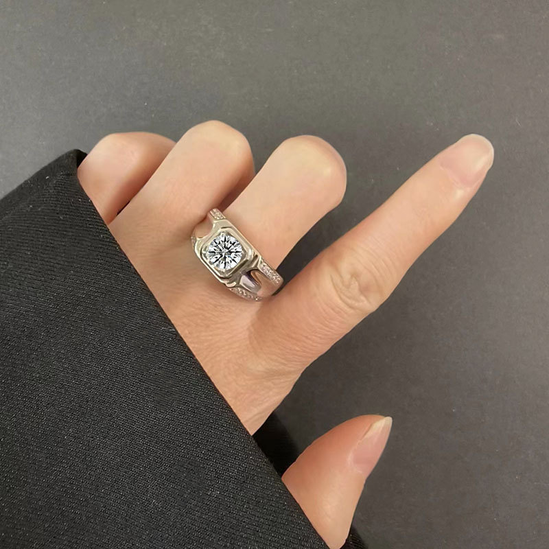 925 Sterling Silver Zircon Geometric Rings 925 Sterling Silver Rings display picture 4