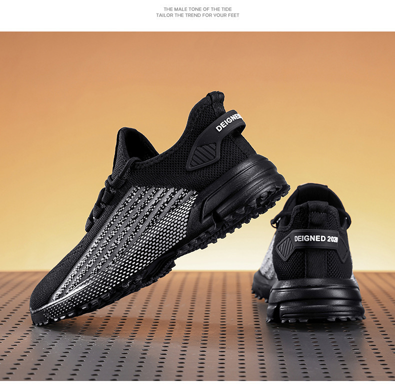 Große Größen Herrenschuhe Neue Marathon-Langstreckenlaufschuhe, atmungsaktive und leichte Laufschuhe Herren Flywoven Mesh Joggingschuhe_voghion.com