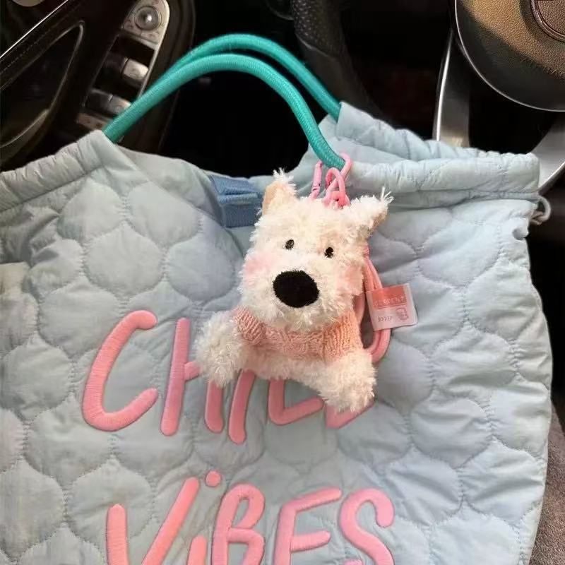 かわいい犬のぬいぐるみバッグペンダント、ウエストハイランド犬の装飾、車内グッズ、ぬいぐるみ、カップルペンダント|undefined