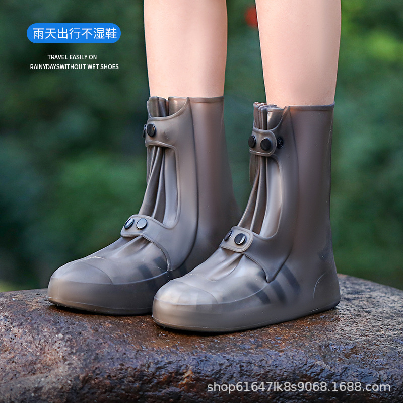 Rain shoe cover men's and women's waterproof non-slip thickened wear-resistant adult outdoor waterproof protective shoe cover water shoes for rainy days