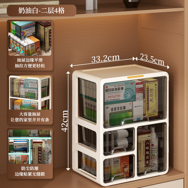 药箱收纳盒家庭装大号家用学生宿舍急救抽屉式多层分类药品分装盒|undefined