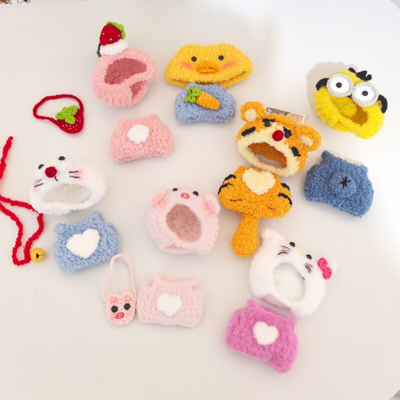 4.0 Labubu Pure Handmade Blind Box Doll Clothes Tigger Clothes Marshmallow Piggy Shoulder Bag Set Fourth Generation Replacement