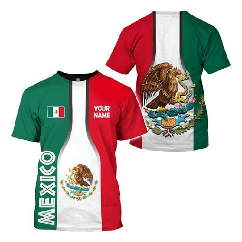 Comercio exterior transfronterizo AliExpress TK venta caliente impresión digital 3D camiseta de hombre manga corta casual serie mexicana blusa
