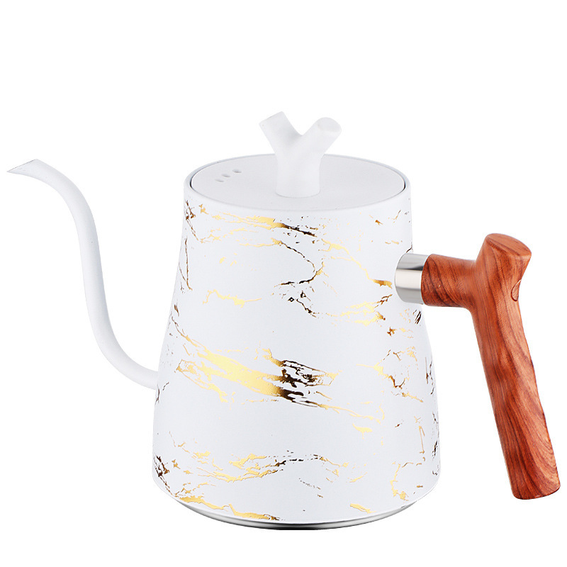 얇은 입 플로팅 골드 화이트(화이트 커버와 나뭇결 손잡이)