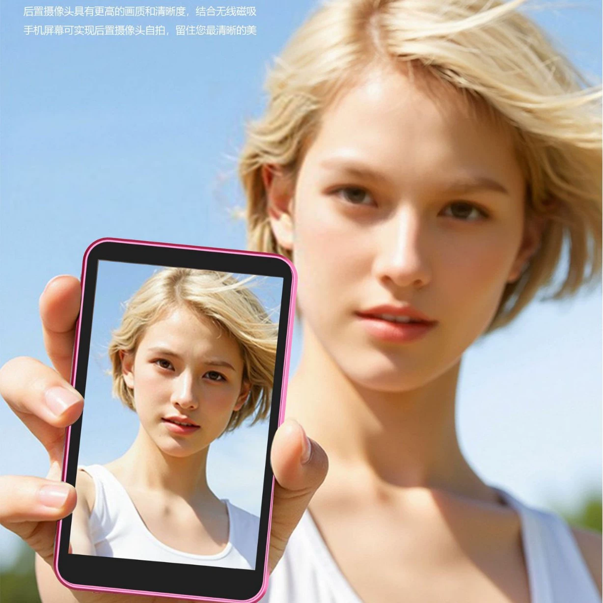 Сотовый телефон с задним селфи-дисплеем с магнитным всасыванием Задняя камера в режиме реального времени видео видео съемки в режиме реального времени