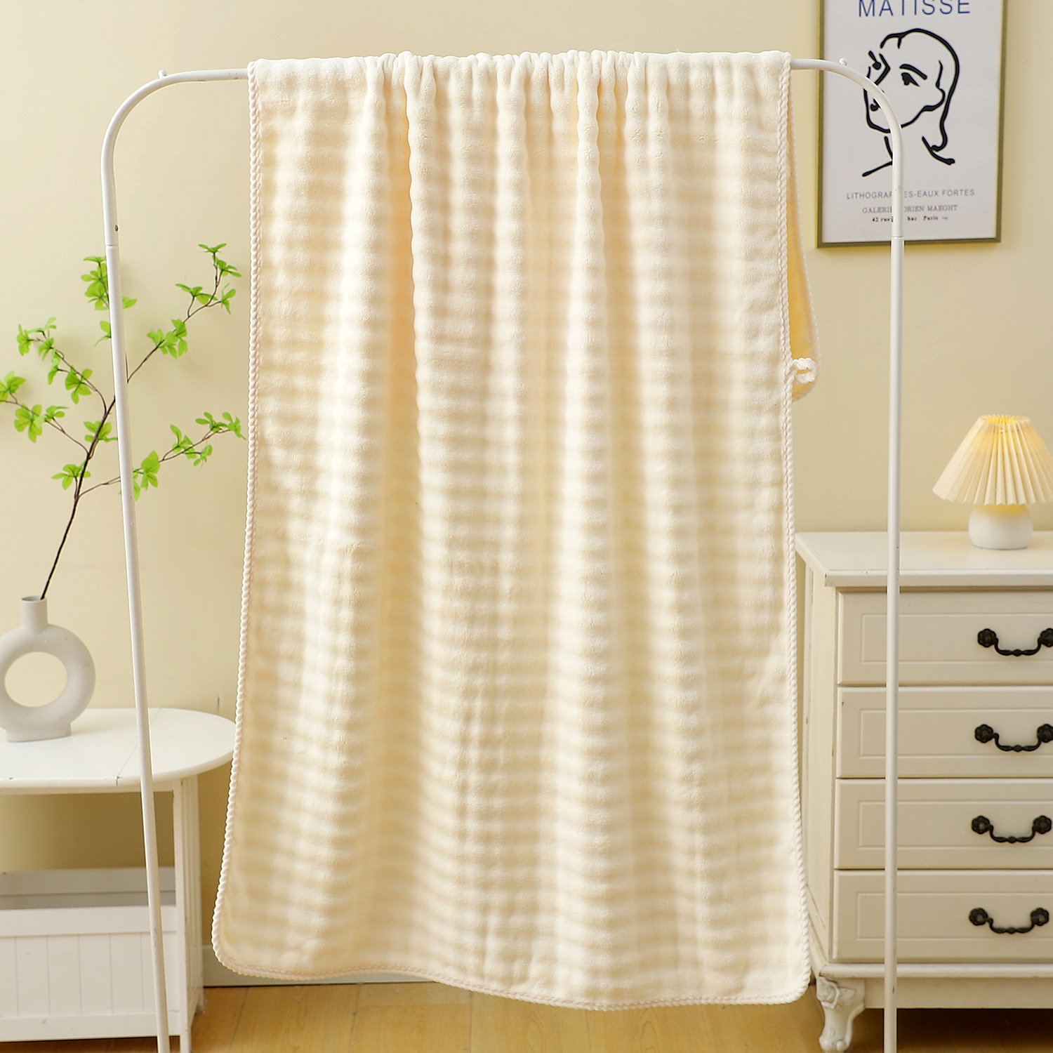 Milky white bath towel-170*90cm-570g / -