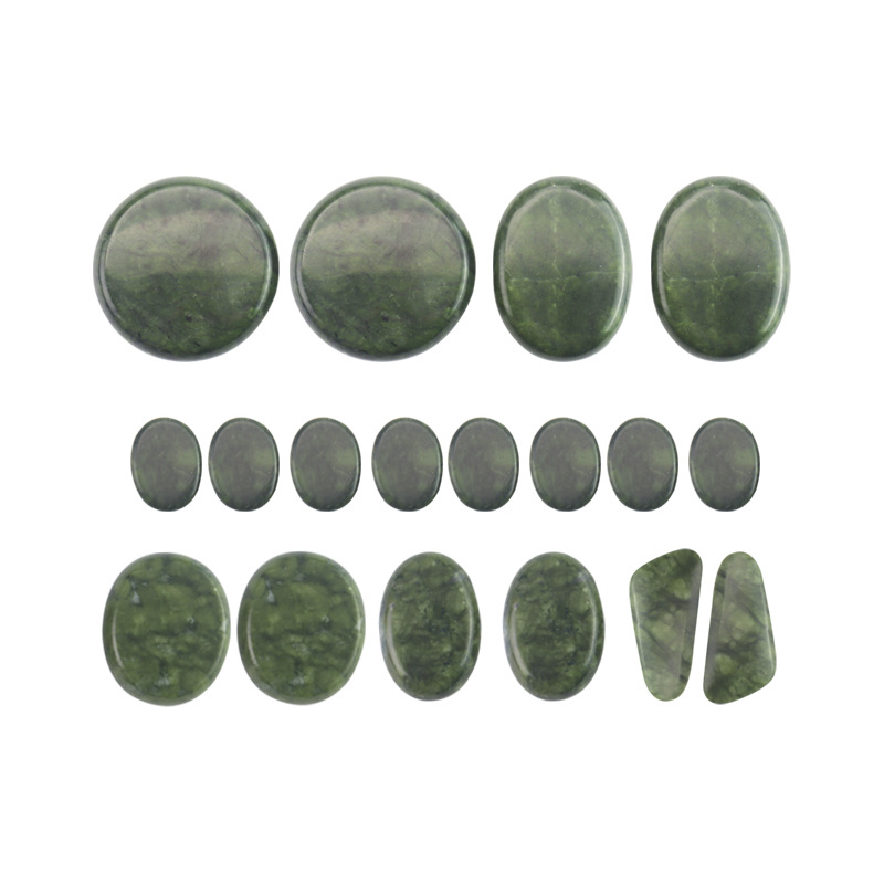 Masaje de oliva de jade calentamiento de masaje de todo el cuerpo calentamiento de temperatura constante Masaje de oliva de jade calentamiento conjunto