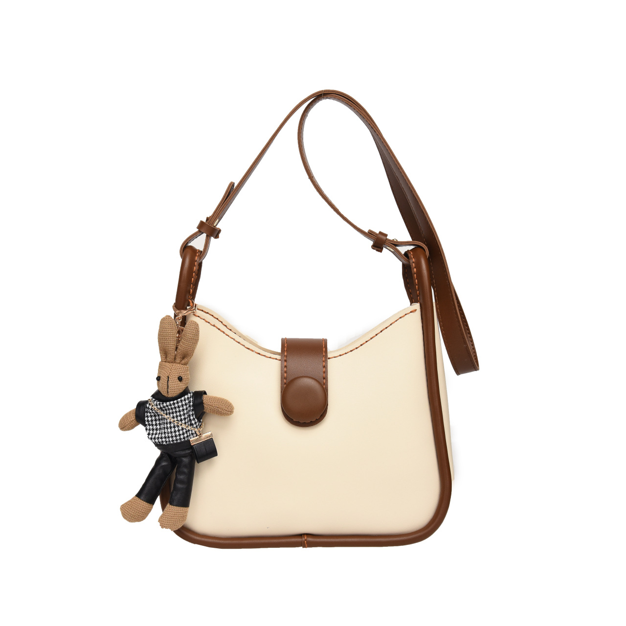 Handmade Diy Crossbody Bag Kit Trendy Color Block Saddle Shoulder Bag_voghion.com