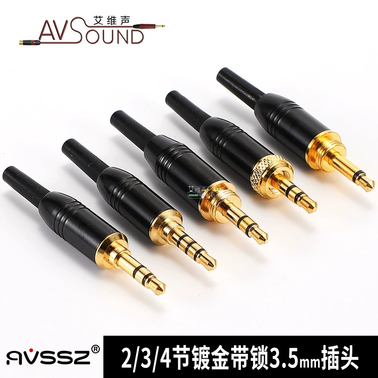 Manufacturer Price 3.5mm Headphone Plug Welding Audio Connector 3-section 4-core Little Bee AUX Mobile Phone Waist Bag with Fixation