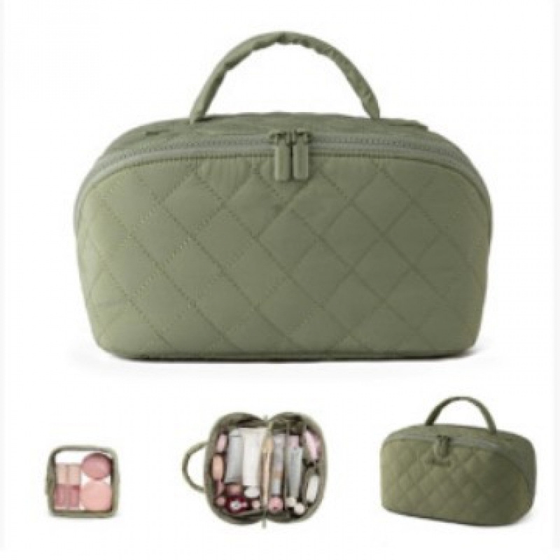 Bolsa de maquillaje de gran capacidad para damas de Amazon, nueva bolsa de almacenamiento de cosméticos, bolsa de lavado portátil de viaje