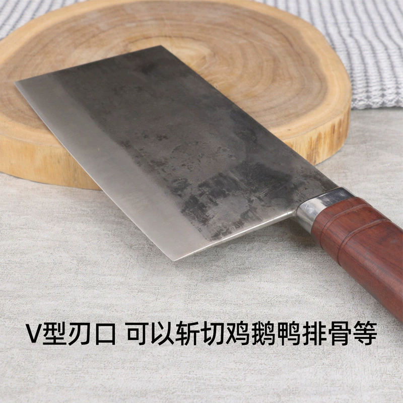 Старинный ручной кованый универсальный кухонный нож для резки и рубки, нож для жарки, разделочный нож для костей