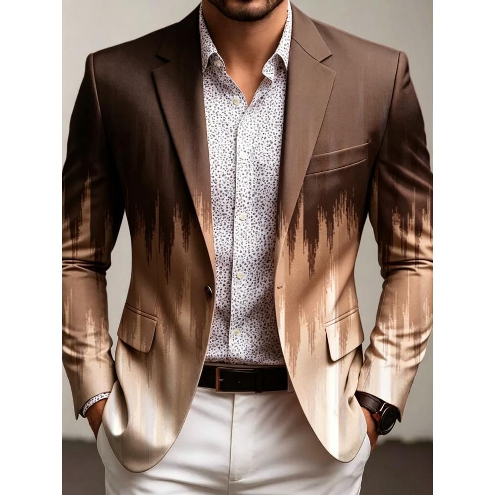 Hombres delgados trajes casuales impresión 3D clásica versátil primavera y otoño chaqueta de trajes transfronterizos Gran Bretaña spot