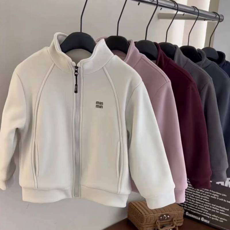 (2개) 소년 소녀를위한 어린이 실크 학교 유니폼 온난화 재킷