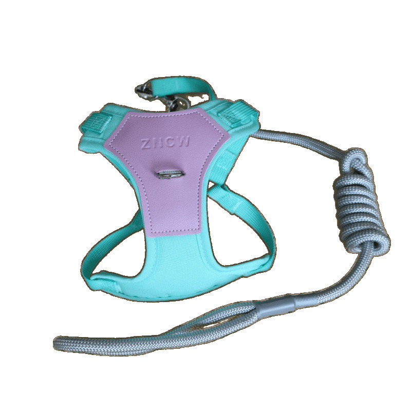 Schmutzabweisende Hundeleine, verstellbares Geschirr für kleine und mittlere Größen, atmungsaktives Seil, Weste für den Außenbereich_voghion.com