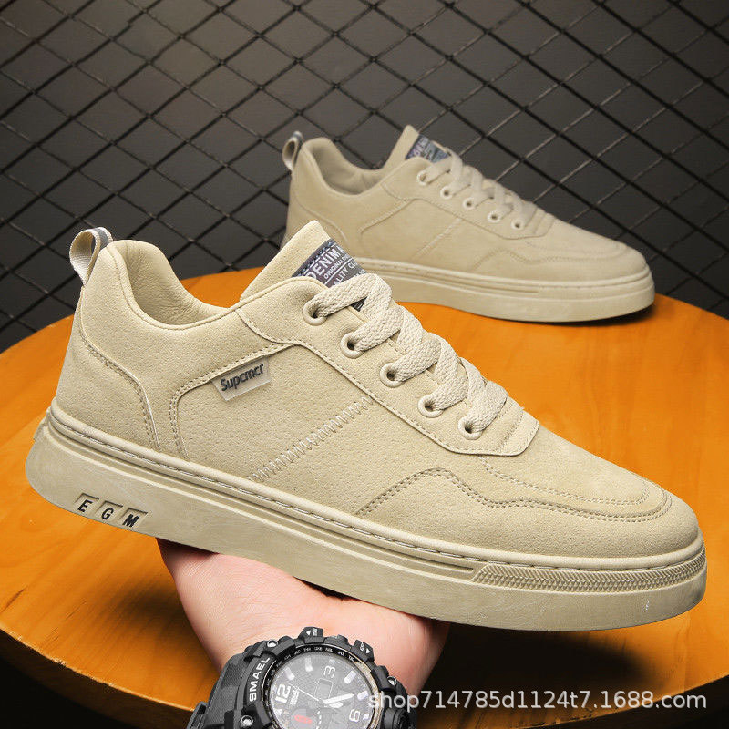2025 Spring and Autumn Men's Shoes Leather Sports Shoes Men's Wear-Resistant Lightweight Men's Shoes Korean Style Trendy Versatile Casual Shoes