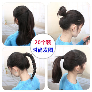 Black Head Rope Rubber Band Women's Tie High Elastic Durable Tie Hair Thick Horsetail Leather Case Elegant Internet Red Hair Small Horse