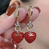 Red small earrings, light luxury style, 2023 collection, city style