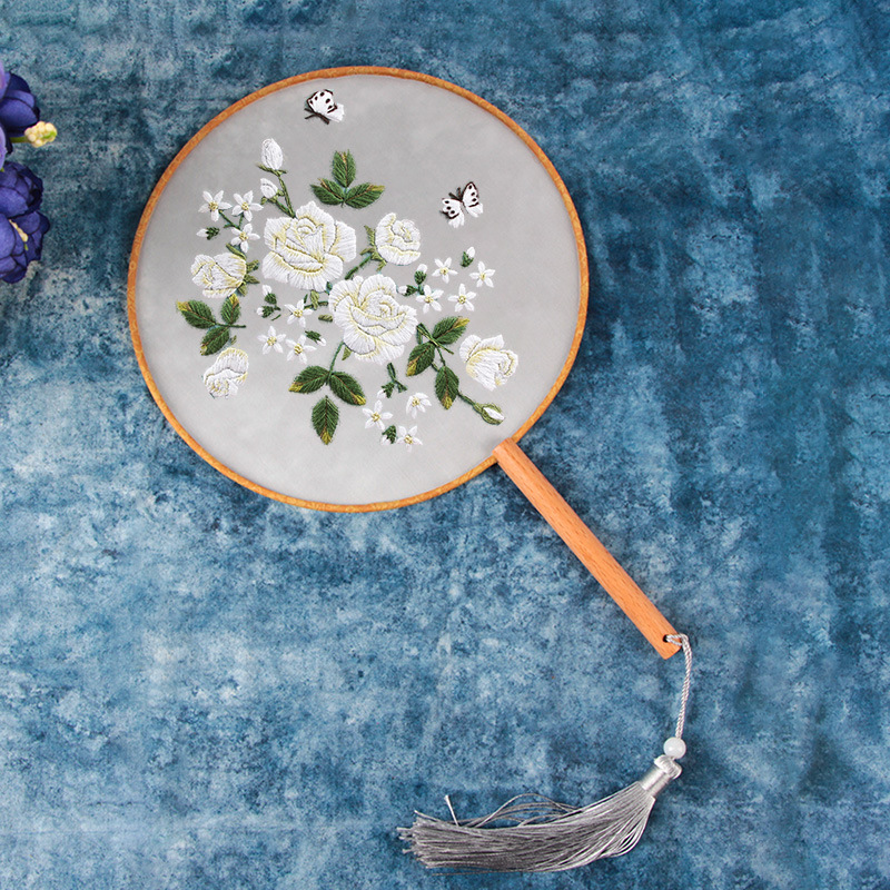 Bordado DIY auto-bordado mano antiguo grupo de ventiladores principiantes material paquete de bordado Su bolso bordado bordado